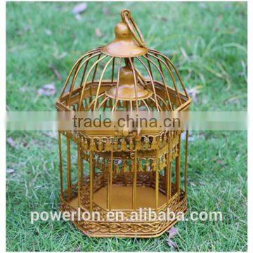 Shabby Golden Metal Handmade Bird Cage photo-5