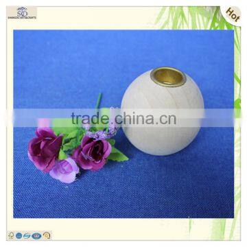 China Factory Ball Shape Poplar Wooden Candle Stand Holder photo-6