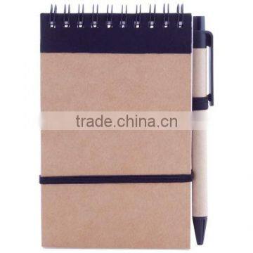 Custom promotional wholesale spiral notebook with pen