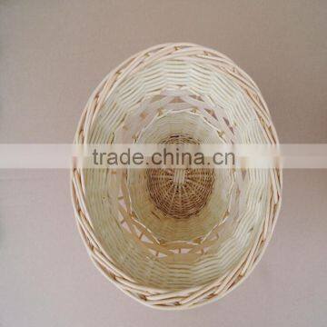 ROUND WILLOW WOVEN WICKER WASTE BASKET photo-4