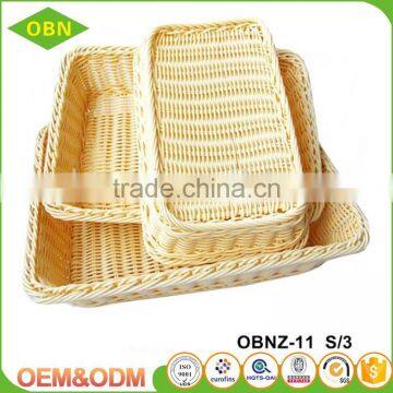 Custom Cheap Stackable Woven Heated Durable Rising Square Plastic Bread Fruit Basket photo-4
