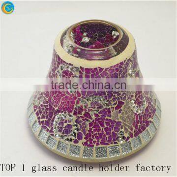 PINK mosaic glass containers for candles