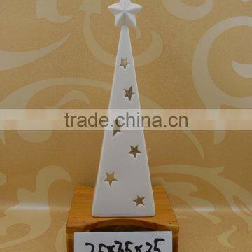 factory wholesale white ceramic christmas star deco