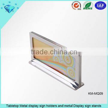 Tabletop Metal display sign holders and metal Display sign stands