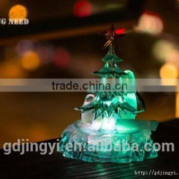 Acrylic Christmas Penguins &Tree Crystal Decoration With Led Light For Gift photo-4