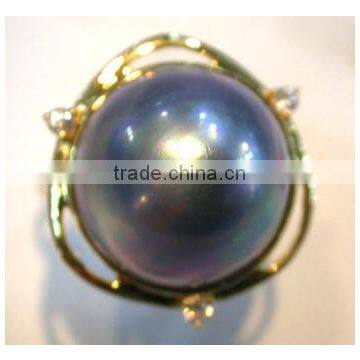 Beautiful real natural pearl ring Tahitian Pearl Ring