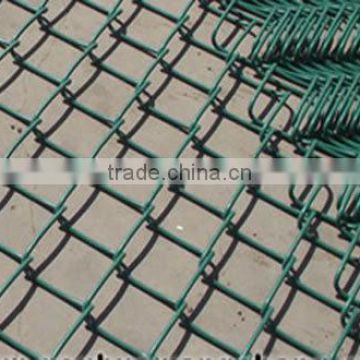 green PVC coated chain link fence