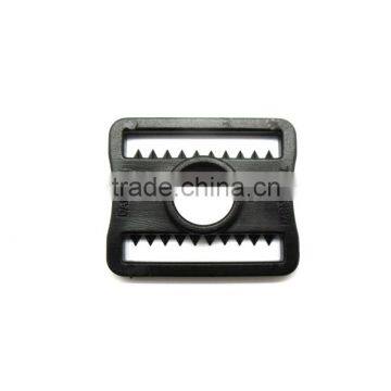 1" Chin Strap Buckle, Plastic Adjustable Buckle With Teeth, Plastic Adjustable Loop With Teeth in Black photo-5