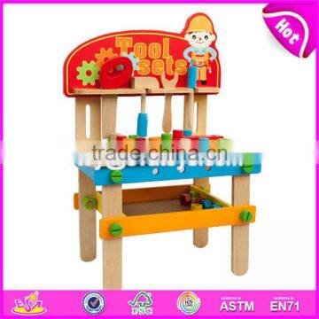 New children pretend play tool kit toys wooden kids tool bench W03D083