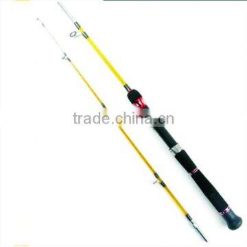 Solid Fiberglass Spinning Fishing Rod with Colorful Wire Inlaid