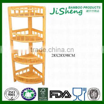 Eco-friendly 4-Tier Bathroom Bamboo Shampoo Rack