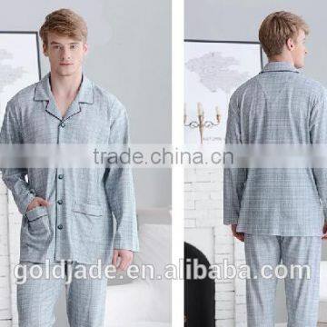 100% Cotton Kintted Fabric Men Sleepwear Sets Man Nightclothes Homewear Pajama Sleepwear photo-5