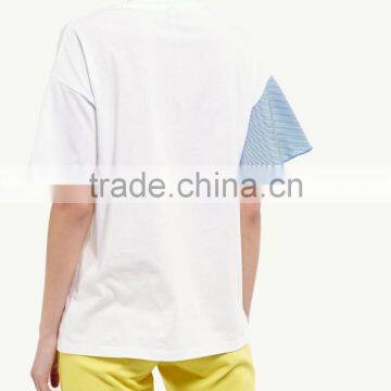 Pictures of Girls Cotton Tops With Stripe Ruffles Round Neck Short Sleeve for Woman Clothing Manufacturer in Guangdong photo-4