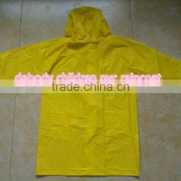 Kids PVC 0.13mm Yellow Raincoat for Kindergarten Azo Free photo-2