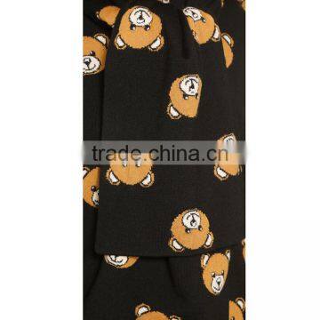 HAODUOYI Women Winter Teddy Bear Pattern Knit Warm Scarf for Wholesale photo-3