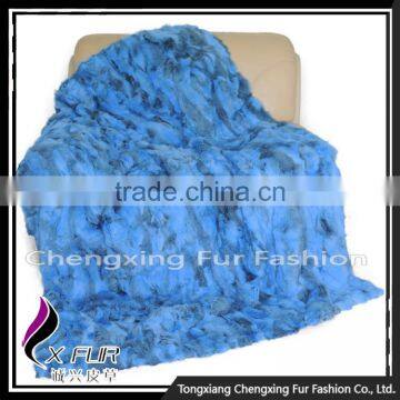 CX-D-11H Top Quality Home/Hotel Carpet Patchwork Rabbit Fur Fur Throw Blanket photo-3
