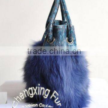 CX-H-27C 2016 Latest Fashionable Desgin Genuine Fox Fur Ladies Hand Bag
