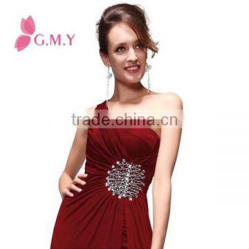 Split Rhinestones One Shoulder Long Prom Gown Sexy Arab Design Mermaid Evening Cocktail Dresse photo-4