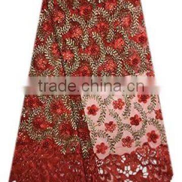 Fashiuonable African women wedding dress lace sequined tulle lace with stones FL1394