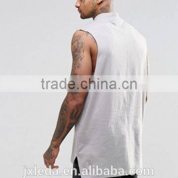 High Quality Fashion Oversized Sleeveless Turtle Neck Tee Shirt Made in China Custom Factory photo-2