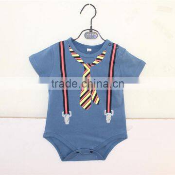 SR-267B baby romper custom print baby clothing wholesale china one piece plain baby rompers with tie and belt