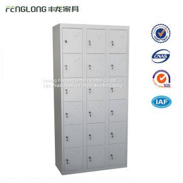 Office staff iron pigeon holes pad lock 18 door metal storage cabinets