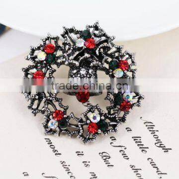 Zm53214a Christmas Wreath Crystal Brooch Moq 10 Pieces Christmas Gift Brooches photo-6