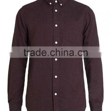 Burgundy Hemp Cotton Blend Shirts for Man photo-4