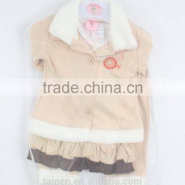 Hot Sale Kids Winter 3 Pcs Set 100% Cotton Long Sleeve Top & Pants Knitted Clothing Set With Hanger Package FSH1-36 photo-2