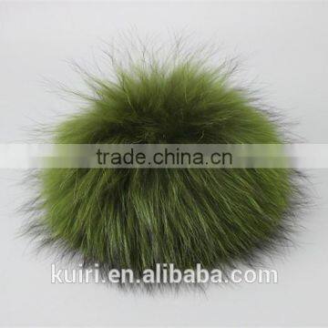 DIY 15cm Raccoon Fur Pompoms Fur Balls for Knitted Hat Cap Beanies and Keychain and Scarves photo-6
