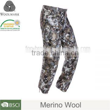 Man camouflage pants 100%Merino wool, camouflage cargo pants for men