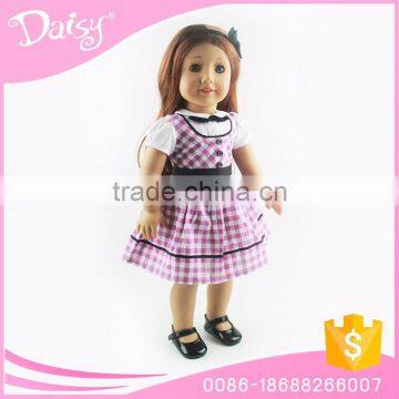 Wholesale 18 Inch Purple Lattice American Reborn Baby Girl Doll Clothes photo-2