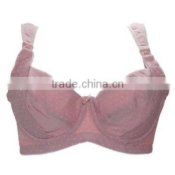 High Quality Breathable Dot 3/4 Cup Ladies Cotton Nursing Bar photo-3