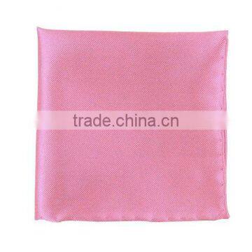 men's twill silk hand-rolled edges baby pink hanky