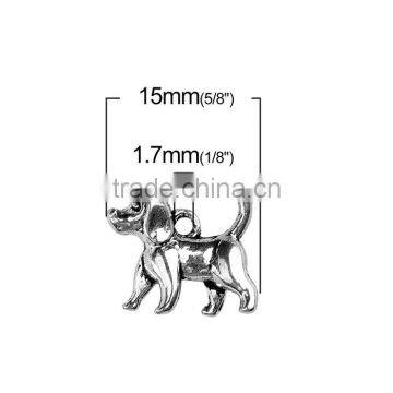 Zinc Based Alloy 3D Charms Dog Animal Antique Silver photo-2