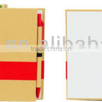 Hard paper card cover notebook 70grams 70sheets 12.5*15cm with paper pen