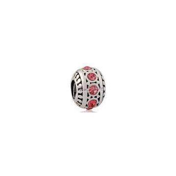 White Copper European Style Beads With Thick Silver Plating Beads