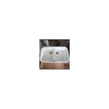 artificial stone acrylic solid surface double bowl kitchen sink