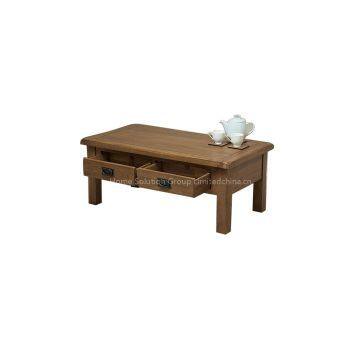 Living Room Furniture, Wooden Coffee Table with 4 Drawers, Solid Oak Coffee Table