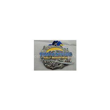 Zinc Alloy Die Casting Iron or Brass or Copper Timpanogos Half Marathon Medal With Glitter