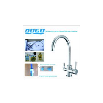 Commercial 304 stainless steel sink hot and cold water mixer faucet