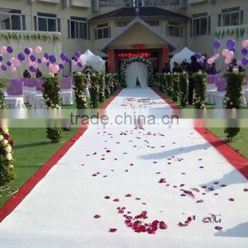 Romantic white wedding carpet non woven textile rug exhibition carpet