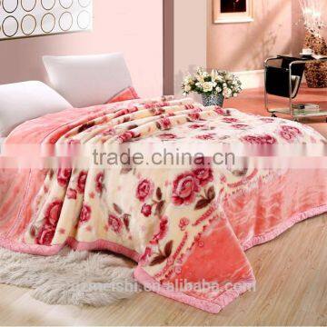 New design Winter thick blanket raschel blanket double layer mink blanket