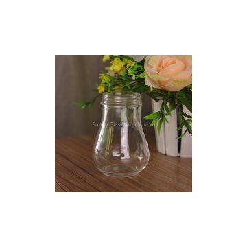 home decor bulb shape glass candle jar