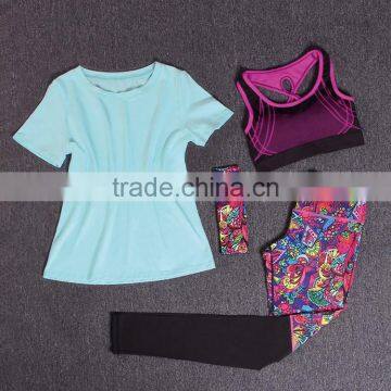 Best Seller Yoga Tops+Bra+Leggings+Headband 4PCS Sports Outfit photo-6