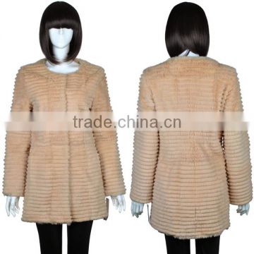 YR204 Genuine Rabbit Fur Jacket/Long Length Winter Real Rabbit Fur Clothes