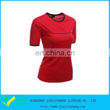 High Performance Polyester Dri Fit Jersey Sports T Shirts With Black Piping