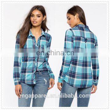 best selling winter perfect casual plaid shirt for women OEM service