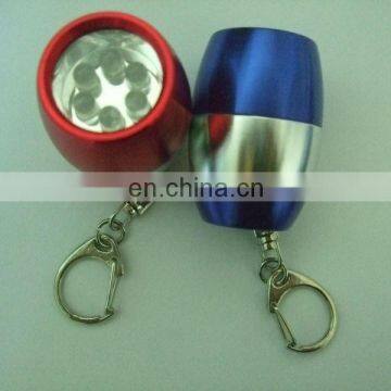 barrel shaped led flashlight keychain