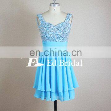 Young Girls Sweetheart Neckline Short Beaded Bling Bling Real Picture Party Dress Cocktail photo-3